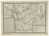 215073 Kaart van de omstreken van Utrecht, met aanwijzing van de fortificaties en Franstalige uitleg.